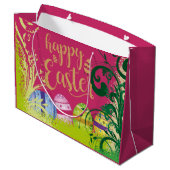 Tuin Bloemen Paaseieren Grote Gift Bag Groot Cadeauzakje (Achterkant Gekanteld)