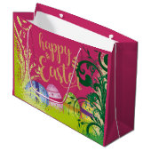 Tuin Bloemen Paaseieren Grote Gift Bag Groot Cadeauzakje (Voorkant Gekanteld)