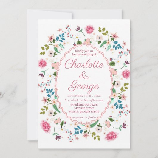 Tuin Bloemen party bruiloft Kaart (Voorkant)