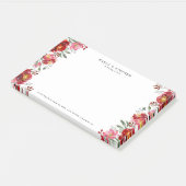 Tuin Bloemen Rand Diep-rood & Groen Post-it® Notes (Schuin)