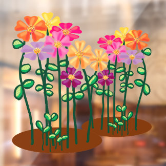Tuin bloemen Ruit sticker