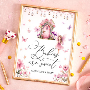 Tuin Bloemen Schattigee Fairy Baby's zijn zoet Pos Poster