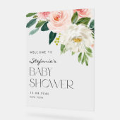 Tuin Bloemen Spring Baby shower Welkom Acryl Bord (Hoek)