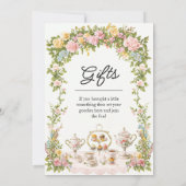 Tuin Bloemen Tea Party Bruids Gift Sign I Kaart (Achterkant)