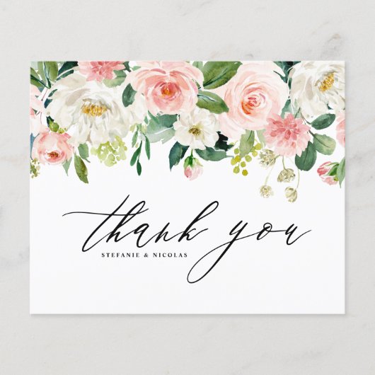 Tuin Bloemen Trouwen Dank u kaart (Voorkant)