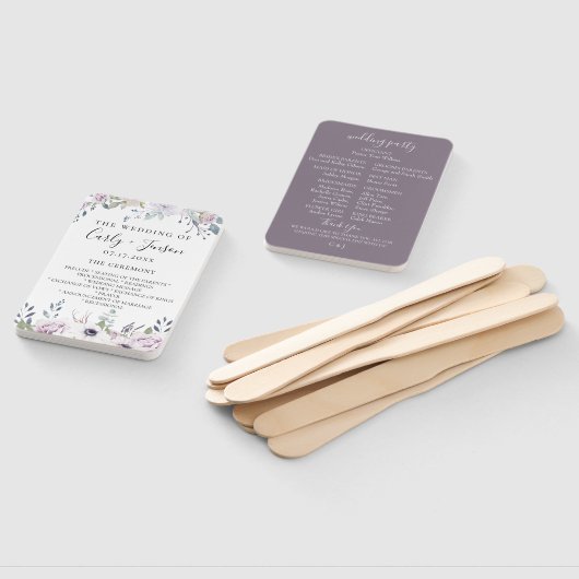 Tuin Bloemen Trouwprogramma Hand Fans Handwaaier (Niet-gemonteerd)