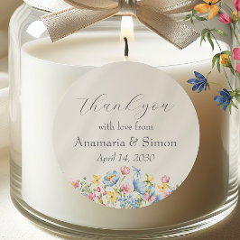 Tuin Bloemen Verloving gunst Dank u Ronde Sticker