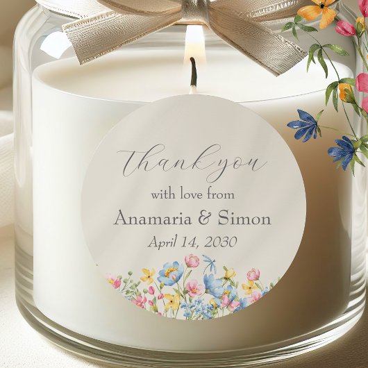 Tuin Bloemen Verloving gunst Dank u Ronde Sticker