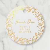 Tuin Bloemen Vrijgezellenfeest Dank u Goud Bedankjes Labels (Voorkant)