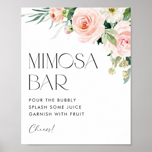 Tuin Bloemen Vrijgezellenfeest Mimosa Bar Poster (Voorkant)