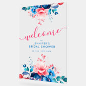 Tuin Bloemen Vrijgezellenfeest Welkom Blauw Roze Acryl Bord (Hoek)