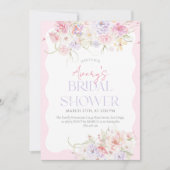 Tuin Bloemen Wavy Wildflower Modern Vrijgezellenfe Kaart (Voorkant)