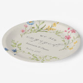 Tuin Bloemen We zijn verloofd partij Papieren Bordje (Gekanteld)