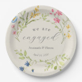 Tuin Bloemen We zijn verloofd partij Papieren Bordje (Voorkant)