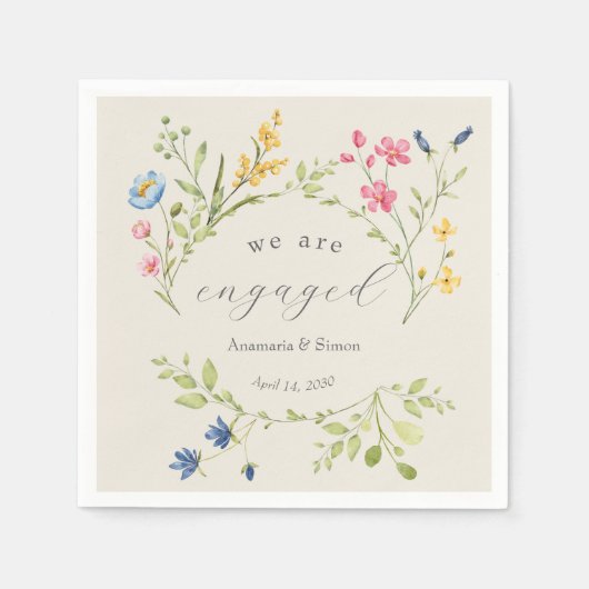 Tuin Bloemen We zijn verloofd partij Servet (Voorkant)