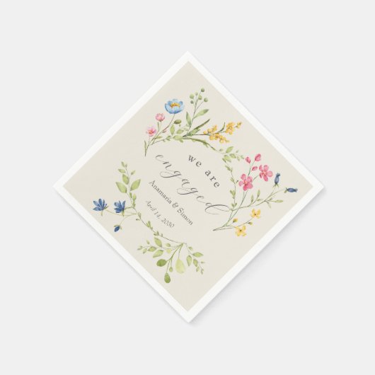 Tuin Bloemen We zijn verloofd partij Servet (Hoek)