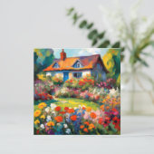 Tuin Bloemen Wenskaart Landhuis Kaart (Staand voorkant)