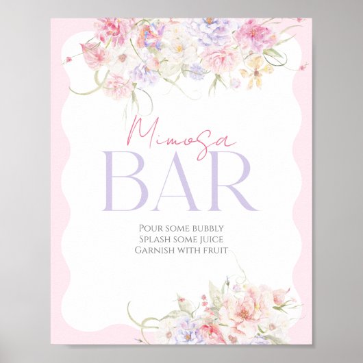 Tuin Bloemen Wildbloem Modern Bruids Mimosa Bar Poster (Voorkant)