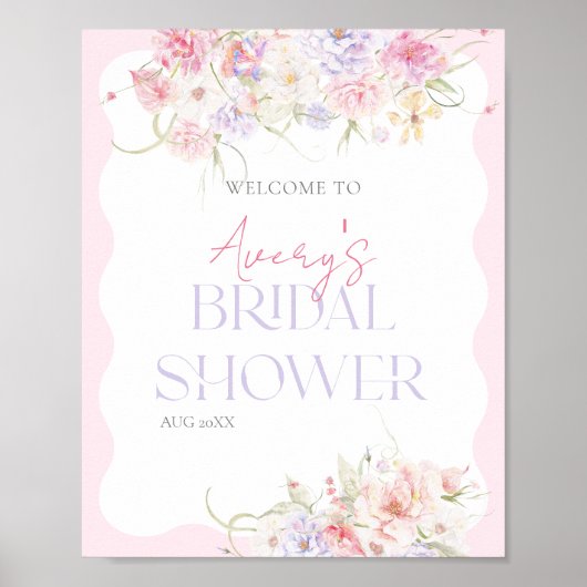 Tuin Bloemen Wildbloem Modern Bruids Welkom Poster (Voorkant)