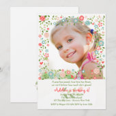 Tuin Bloemen Wit Foto uitnodiging (Voorkant / Achterkant)