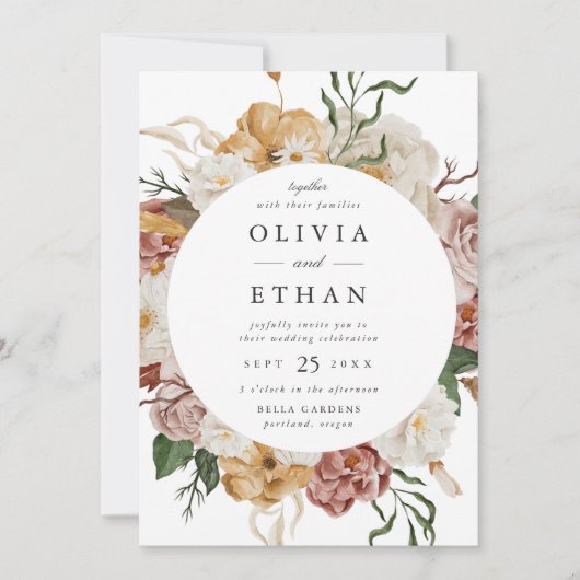 tuin Bloemencirkel Lijst bruiloft Kaart (Voorkant)