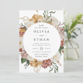 tuin Bloemencirkel Lijst bruiloft Kaart (Staand voorkant)