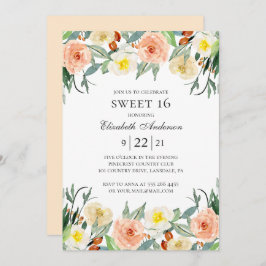 Tuin bloemenzoet 16. Blush bloem 16e verjaardag Kaart