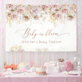 Tuin bloemige baby in bloei baby shower spandoek