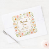 Tuin Bloemige Bruidsmeisjesfeest Bedankt Vierkante Sticker (Envelop)