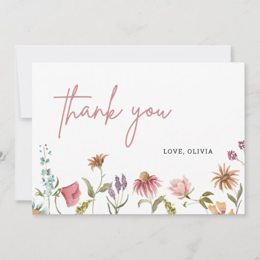 Tuin Bloemige Kleine Wilde Bloem Bedankt  (Voorkant)