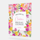 Tuin bloemige waterverf bruidsdouche welkom acryl bord (Hoek)