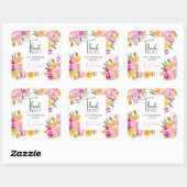 Tuin bloemige waterverf dank u vrijgezellenfeest vierkante sticker (Vel)