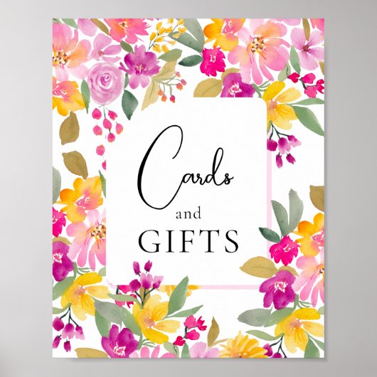 Tuin bloemige waterverf vrijgezellenfeest teken poster (Voorkant)