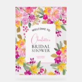 Tuin bloemige waterverf vrijgezellenfeest welkom acryl bord (Voorkant)