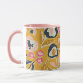 Tuin Bloemmotief met de Hand Getekend en Vette Ink Mok (Links)