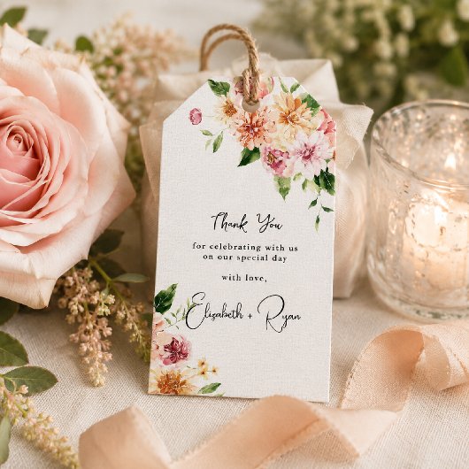 Tuin Bloemrijke Weide | Zomer Bruiloft Bedankt Cadeaulabel