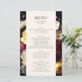 Tuin Bloom Donker Bruiloft Menu (Staand voorkant)