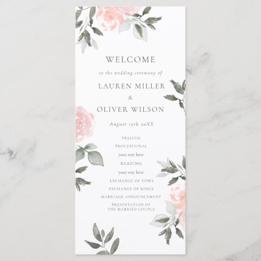 Tuin Blooms Wedding Programma Programmakaart (Voorkant)