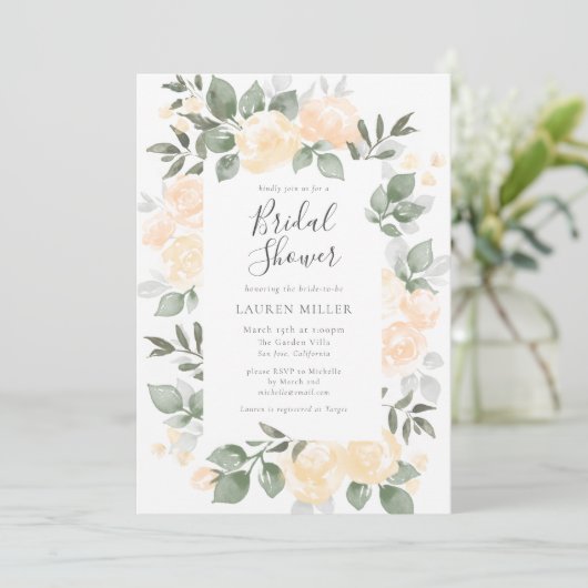 Tuin BloomsBruids Douche Uitnodiging (Staand voorkant)