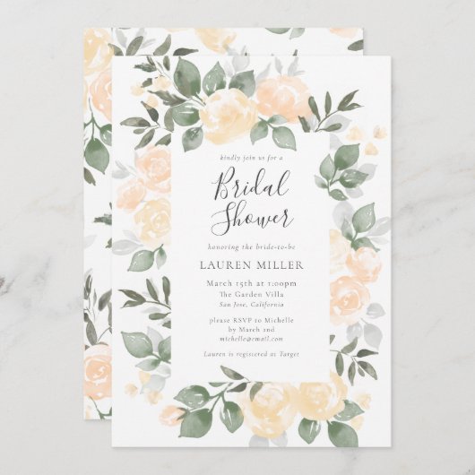 Tuin BloomsBruids Douche Uitnodiging (Voorkant / Achterkant)