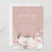 Tuin Blozen & Witte Bloemige Mauve Bruiloft Kaart (Voorkant)