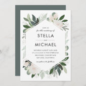 Tuin Blush Bruiloft Uitnodigen Kaart (Voorkant / Achterkant)