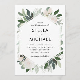 Tuin Blush Bruiloft Uitnodigen Kaart