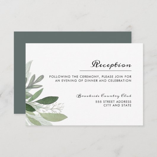 Tuin Blush Receptie Kaart (Voorkant / Achterkant)