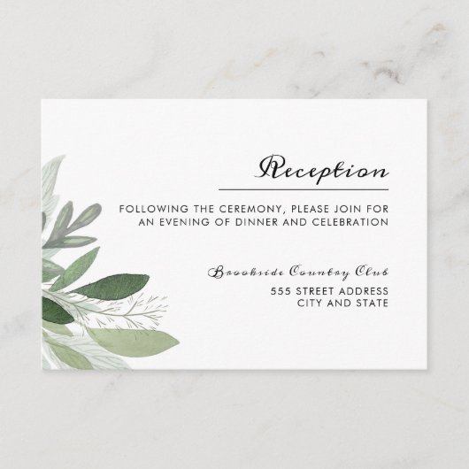 Tuin Blush Receptie Kaart (Voorkant)