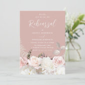 Tuin Blush & Wit Bloemen Mauve repetitie diner Kaart (Staand voorkant)