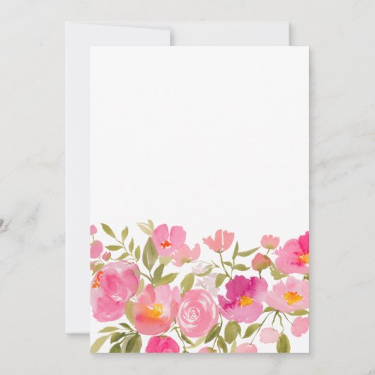 Tuin boho bloemenroze script chic vrijgezellenfees kaart (Achterkant)