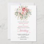 Tuin Boho Blush Rozen Trouw Uitnodiging (Voorkant)