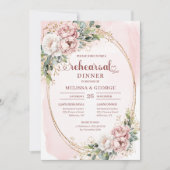 Tuin Boho Licht Roze Bloemen Proef Uitnodiging (Voorkant)