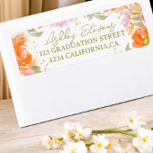 Tuin boho sinaasappel wilde bloemen afstuderen etiket